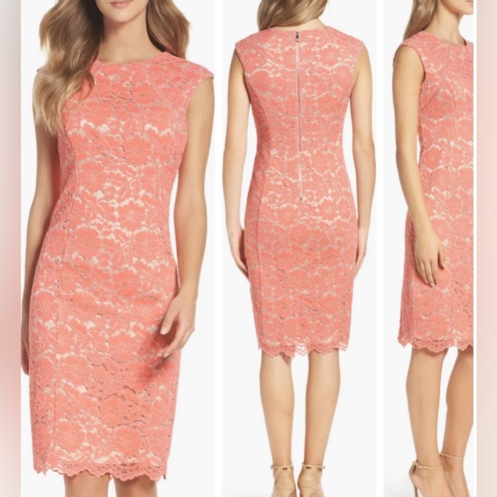 Vince Camuto pink lace dress size 2 - Picture 3 of 14